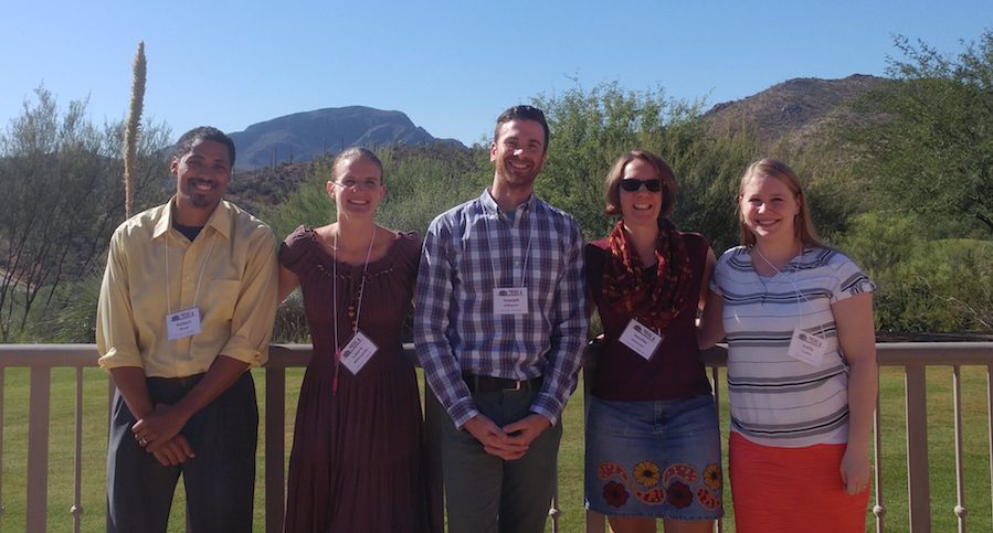 From right to left: PhD students Tony Mixell, Laura Willoughby, Joe DiNapoli, Jenifer Hummer at the PME-NA Conference