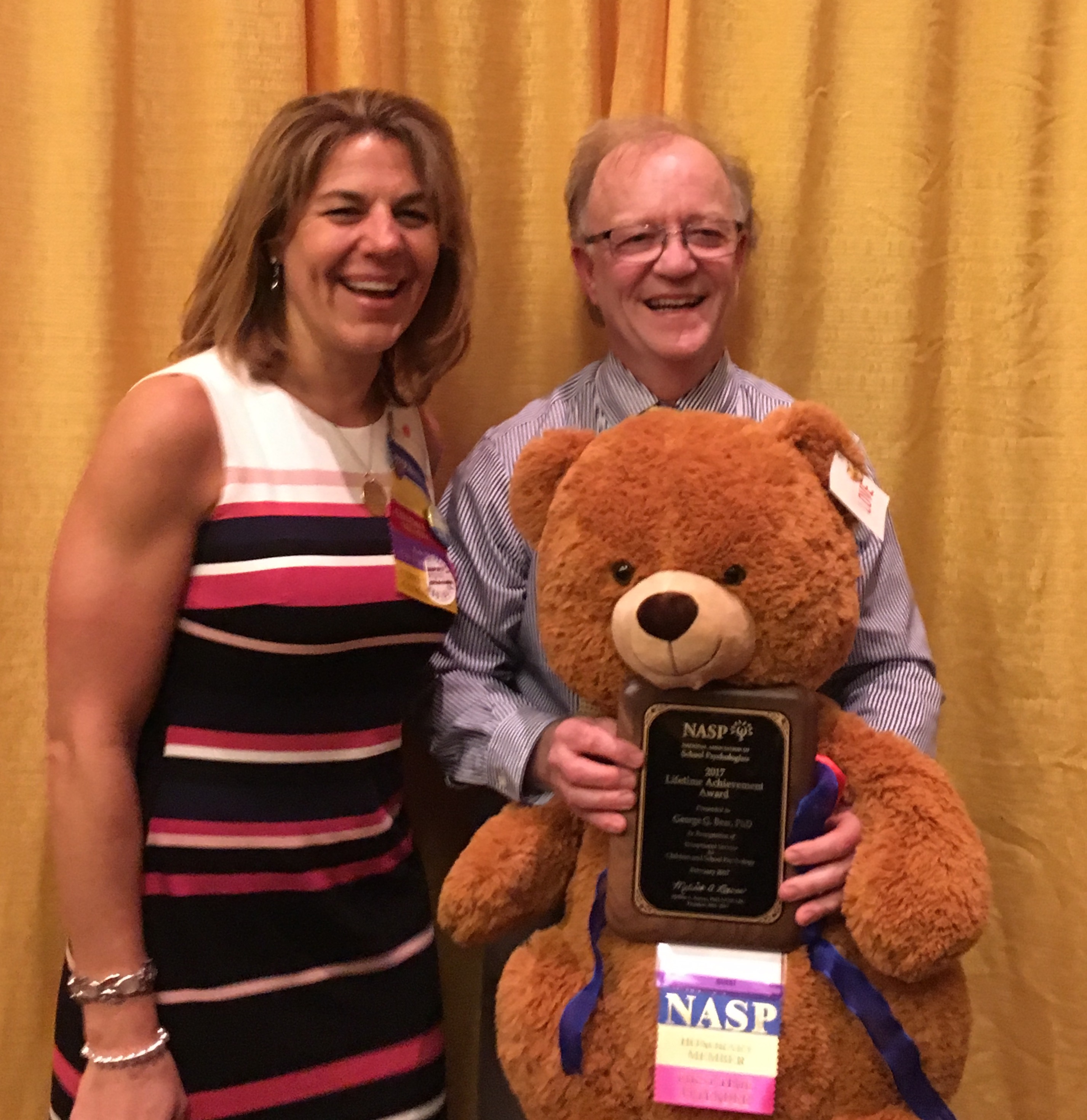 George Bear with Melissa Reeves, president of the National Association of School Psychologists