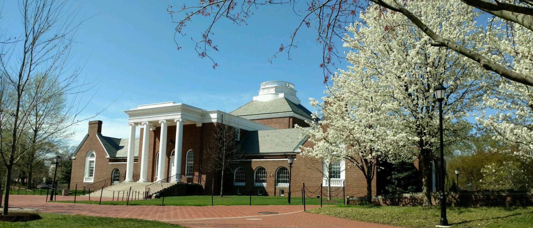 uds memorial hall in the spring.