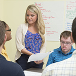 Student Lauren Hennessey in a CDS classroom