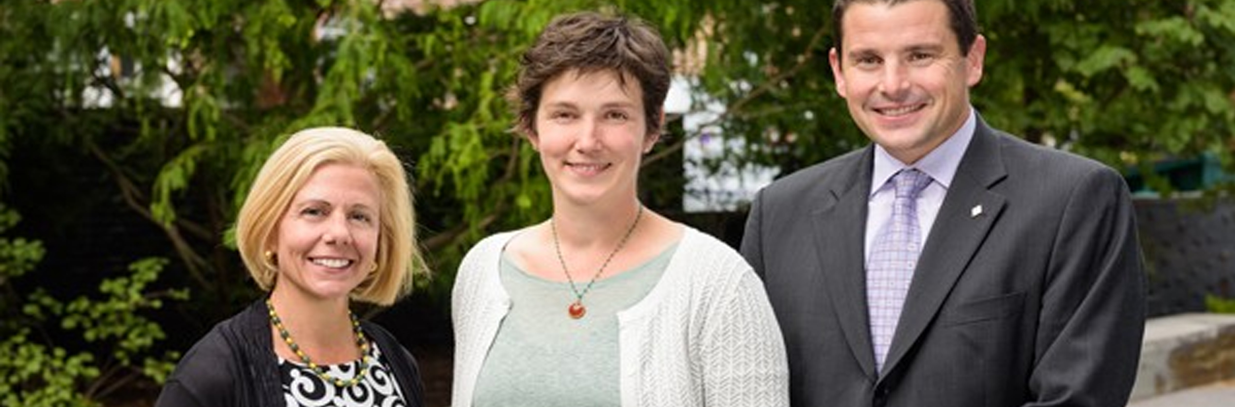 Recent PhD in Economic Education alumna Amanda Jennings (center) with UD alumna Donna Fontana (left) and Carlos Asarta (right). Fontana’s recent gift established the Financial Literacy Fund.