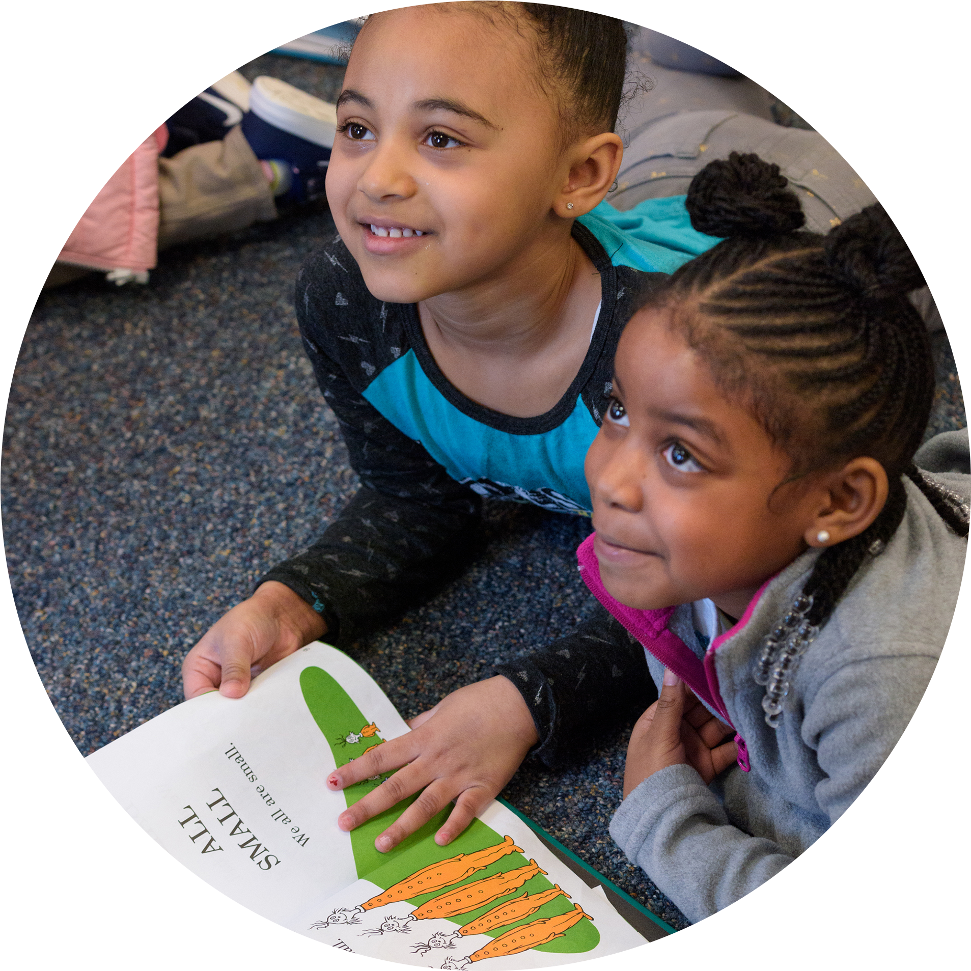 Children with a book